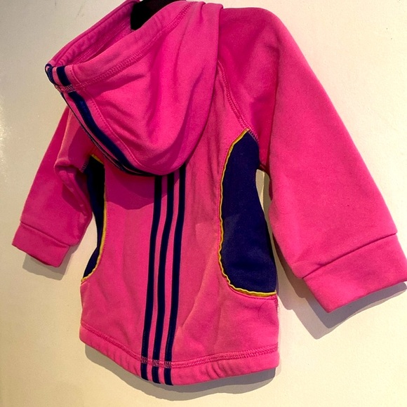 ADIDAS Baby Girl Pink Hoodie w/ Gold & Blue Accents!!! 12 months! - Picture 3 of 9